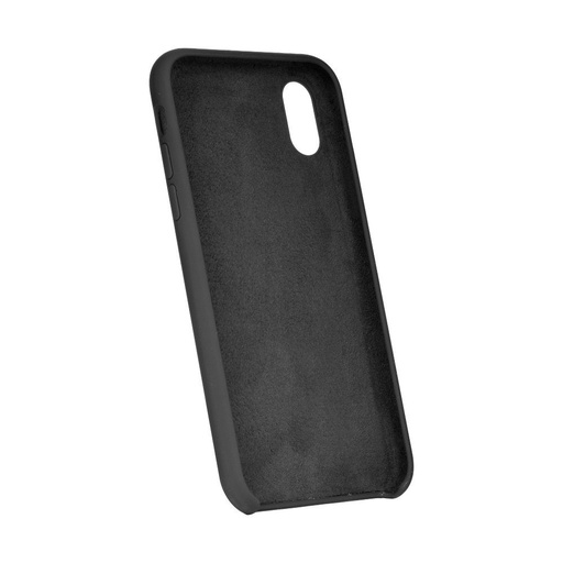 Apple iPhone XS Max silicone hátlap tok logo kivágással (Fekete)