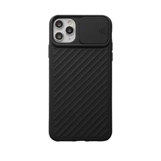 Apple iPhone 11 kamera védős szilikon hátlap tok (Fekete)