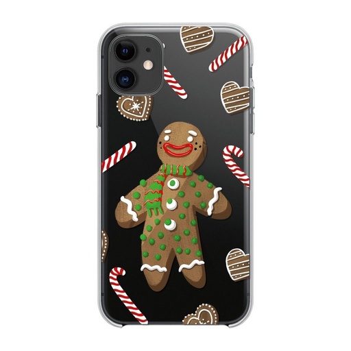 Apple iPhone 11 Winter szilikon hátlap tok (Gingerbread Men (Átlátszó))