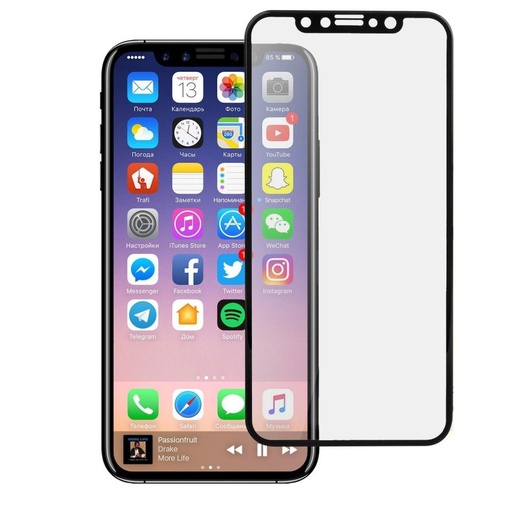 Huawei P Smart 2021 5D üvegfólia teljes kijelzőre, átlátszó (fekete keret)