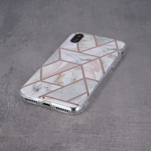 Apple iPhone 12 Mini geometric marmur hátlap tok (Pink)