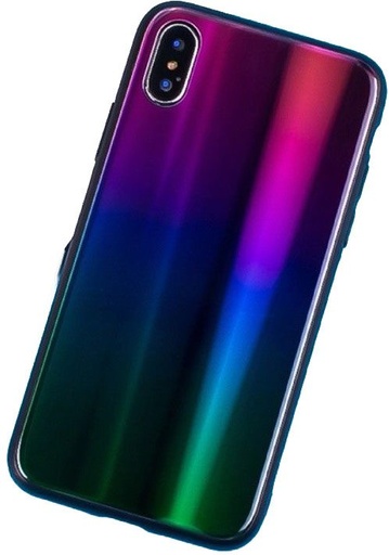 Huawei P20 ombre üveg hátlap tok (Kék - Lila)