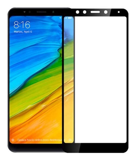 Xiaomi Redmi Note 5 5D üvegfólia teljes kijelzőre, átlátszó (fekete keret)