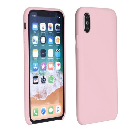 Apple iPhone XS Max silicone hátlap tok logo kivágással (Pink)