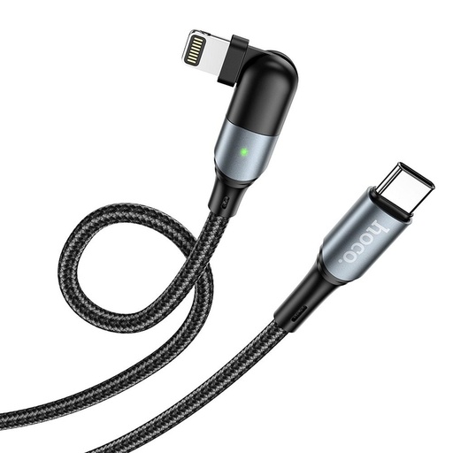 Hoco U100 lightning kábel (PD gyorstöltő), 1,2m, Type-C-Lightning, 180fokba elforgatható, 20W támogatott teljesítményű györstölt