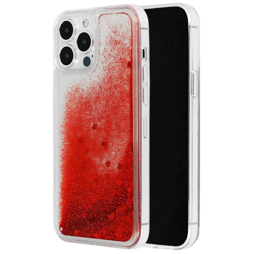 Samsung Galaxy A13 4G liquid heart hátlap tok (Piros)