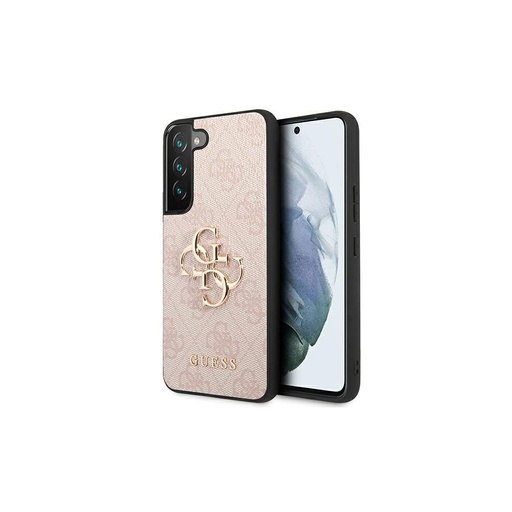 Samsung Galaxy S22 5G Guess PU 4G Metal Logo tok (Rózsaszín) - GUHCS22S4GMGPI