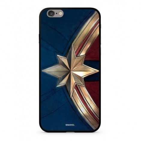 Apple iPhone XS Max Marvel Captain Marvel 022 üveg hátlap tok (Fekete)