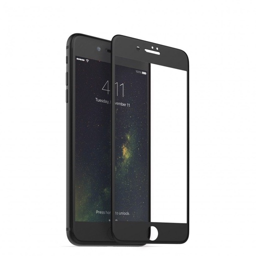 Apple iPhone 6/7/8 5D üvegfólia teljes kijelzőre, átlátszó (fekete keret)