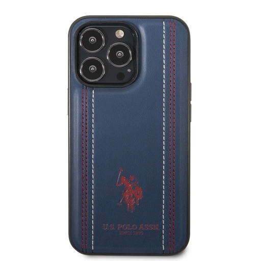 Apple iPhone 14 Pro U.S. Polo Stitched Lines hátlap tok (Kék) - USHCP14LPFAV