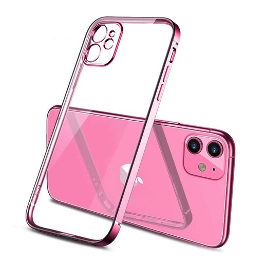 Apple iPhone 14 Plus electroplate kameravédős szilikon hátlap tok (Rózsaszín)