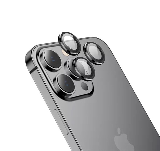 Apple iPhone 14 (6, 1) / 14 Plus (6, 7) Hoco eagle eye metal kamera üvegfólia, fekete