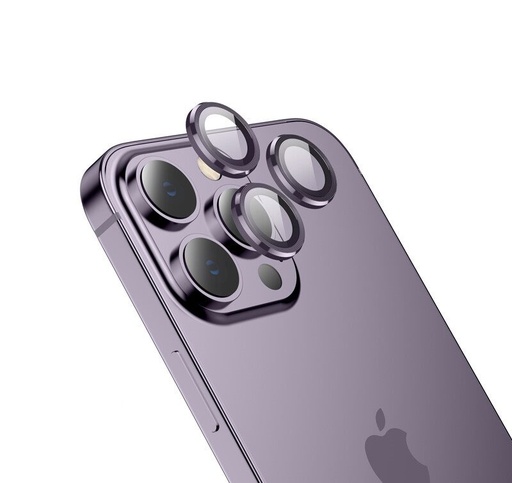 Apple iPhone 14 (6, 1) / 14 Plus (6, 7) Hoco eagle eye metal kamera üvegfólia, lila