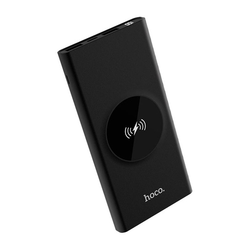 Hoco J37 power bank (vezeték nélküli töltés), 10000 mAh, LED állapotjelző, 5V 2A, 2USB, type-C csatlakozó, fekete